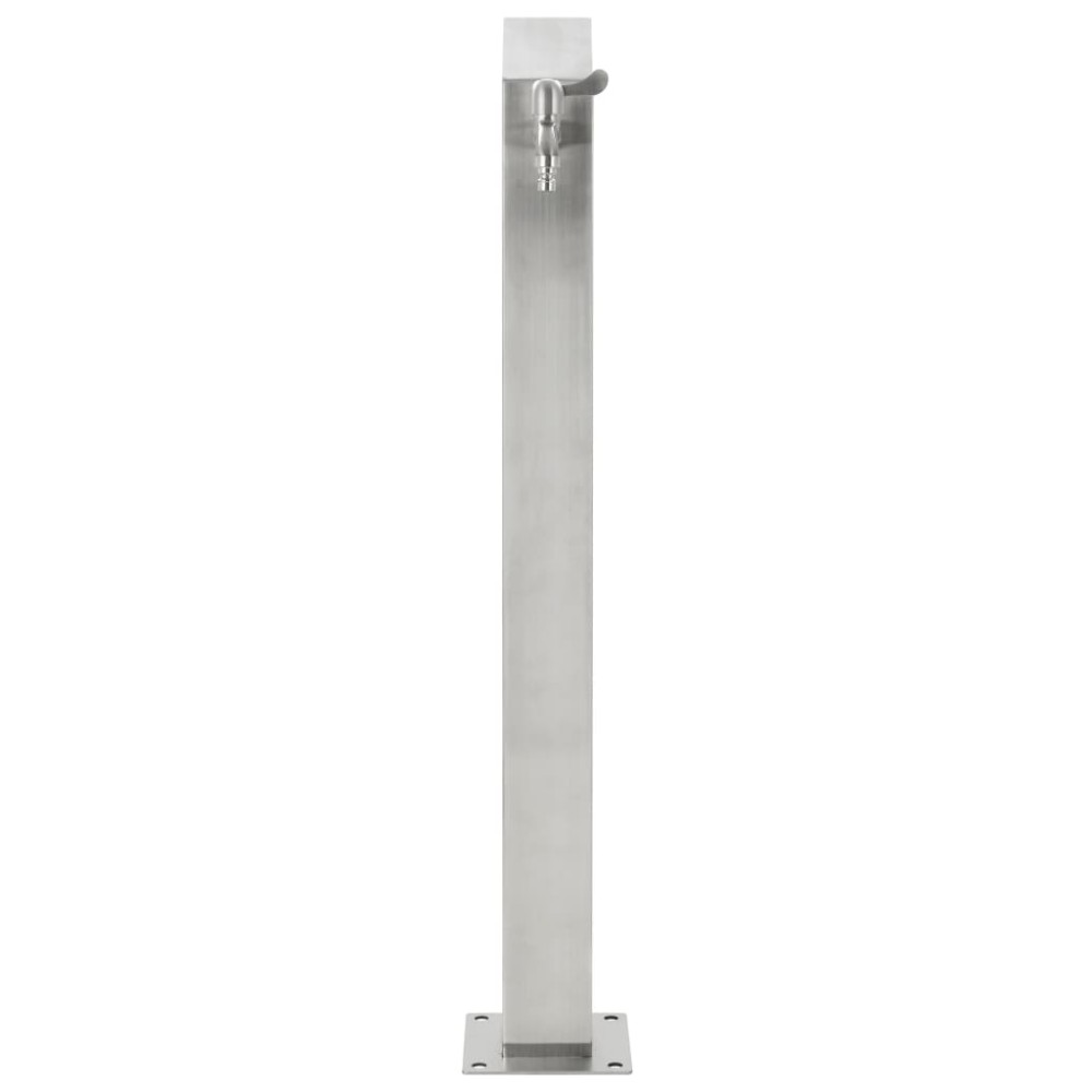 vidaXL Coloană de apă pentru grădină, 95 cm, oțel inoxidabil, pătrat