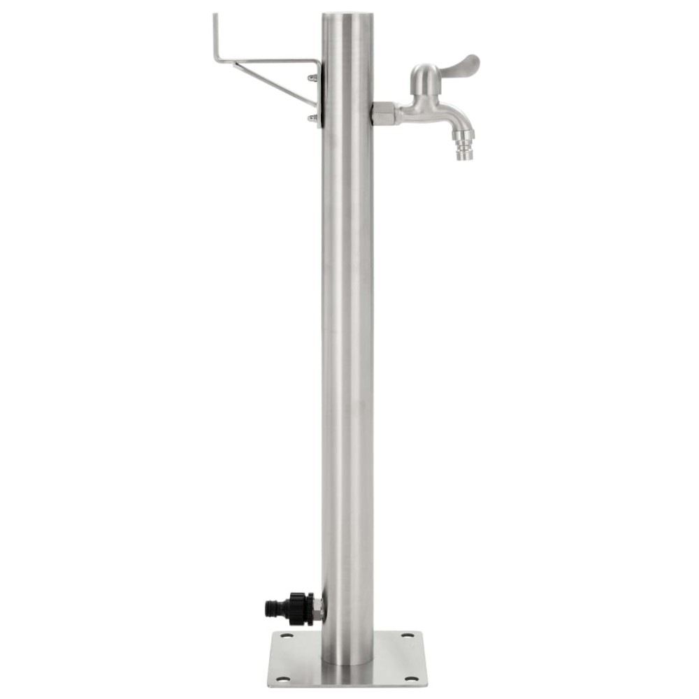vidaXL Coloană de apă de grădină, 65 cm, oțel inoxidabil, rotund