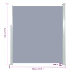 vidaXL Copertină laterală retractabilă, gri, 160x500 cm vidaXL Copertină laterală retractabilă, gri, 160x500 cm