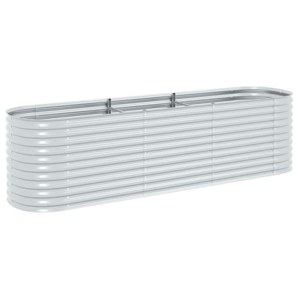 vidaXL Strat înălțat de grădină argintiu 320x80x81 cm oțel galvanizat
