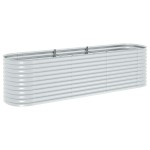 vidaXL Strat înălțat de grădină argintiu 320x80x81 cm oțel galvanizat vidaXL Strat înălțat de grădină argintiu 320x80x81 cm oțel galvanizat