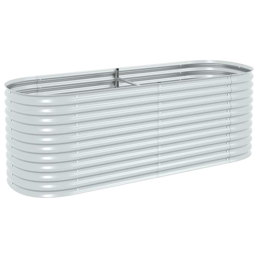 vidaXL Strat înălțat grădină argintiu 240x80x81 cm oțel galvanizat