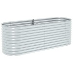vidaXL Strat înălțat grădină argintiu 240x80x81 cm oțel galvanizat vidaXL Strat înălțat grădină argintiu 240x80x81 cm oțel galvanizat