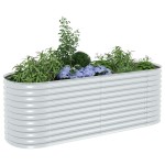 vidaXL Strat înălțat grădină argintiu 240x80x81 cm oțel galvanizat vidaXL Strat înălțat grădină argintiu 240x80x81 cm oțel galvanizat