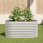 vidaXL Strat înălțat de grădină, argintiu 160x80x81cm oțel galvanizat vidaXL Strat înălțat de grădină, argintiu 160x80x81cm oțel galvanizat