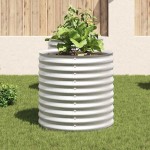 vidaXL Strat înălțat de grădină argintiu 80x80x81 cm oțel galvanizat