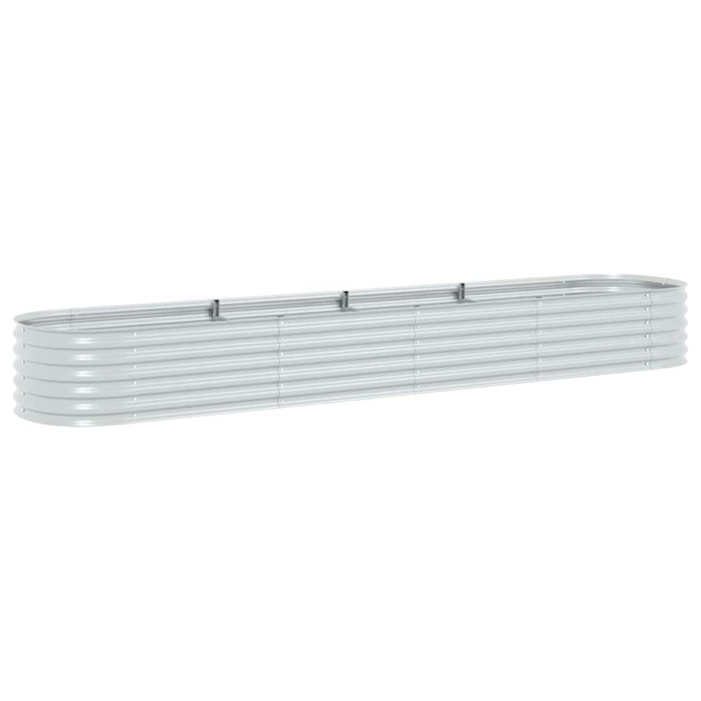 vidaXL Strat înălțat de grădină argintiu 400x80x44 cm oțel galvanizat