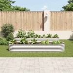 vidaXL Strat înălțat de grădină, argintiu 320x80x44 cm oțel galvanizat vidaXL Strat înălțat de grădină, argintiu 320x80x44 cm oțel galvanizat