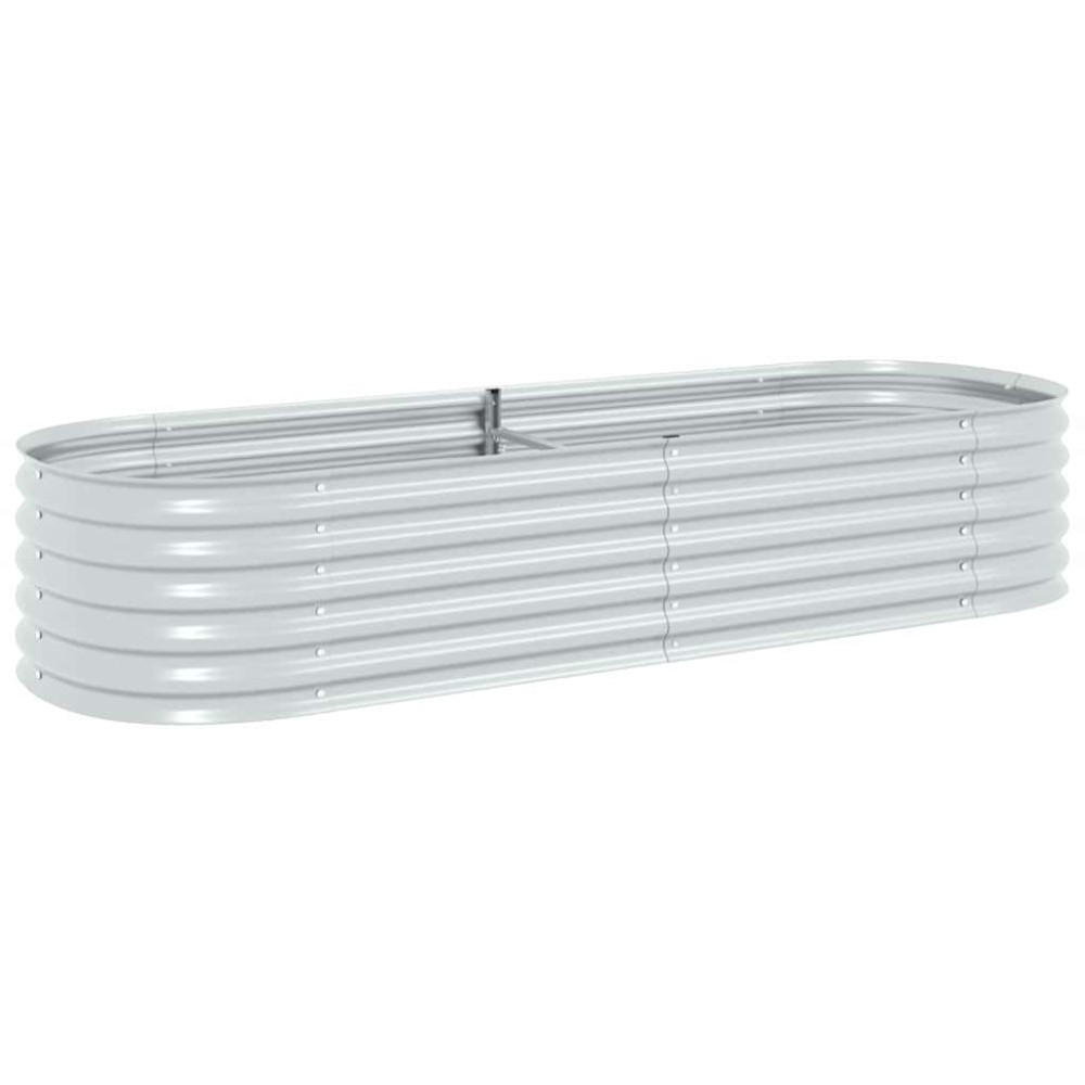 vidaXL Strat înălțat de grădină argintiu 240x80x44 cm oțel galvanizat