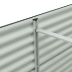 vidaXL Strat înălțat de grădină, gri, 400x80x81 cm, oțel galvanizat