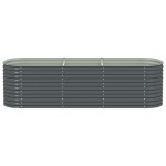 vidaXL Strat înălțat de grădină, gri, 320 x 80 x 81 cm oțel galvanizat