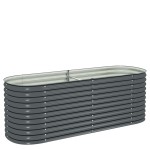 vidaXL Strat înălțat de grădină, gri, 240x80x81 cm, oțel galvanizat