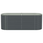 vidaXL Strat înălțat de grădină, gri, 240x80x81 cm, oțel galvanizat