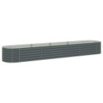 vidaXL Strat înălțat de grădină, gri, 400x80x44 cm, oțel galvanizat vidaXL Strat înălțat de grădină, gri, 400x80x44 cm, oțel galvanizat