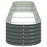 vidaXL Strat înălțat de grădină, gri, 400x80x44 cm, oțel galvanizat vidaXL Strat înălțat de grădină, gri, 400x80x44 cm, oțel galvanizat