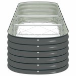 vidaXL Strat înălțat de grădină, gri, 320x80x44 cm, oțel galvanizat