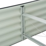 vidaXL Strat înălțat de grădină, gri, 320x80x44 cm, oțel galvanizat