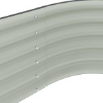 vidaXL Strat înălțat de grădină, gri, 320x80x44 cm, oțel galvanizat