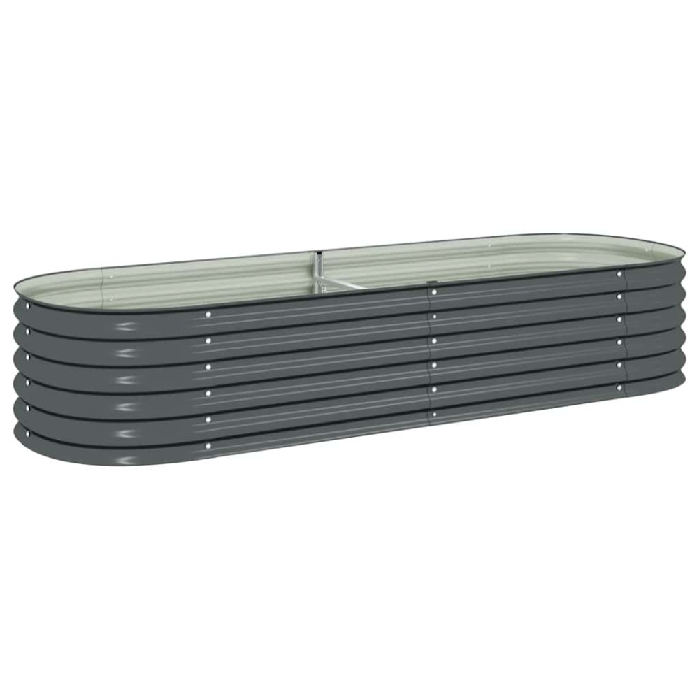 vidaXL Strat înălțat de grădină, gri, 240x80x44 cm, oțel galvanizat