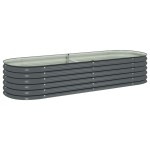 vidaXL Strat înălțat de grădină, gri, 240x80x44 cm, oțel galvanizat vidaXL Strat înălțat de grădină, gri, 240x80x44 cm, oțel galvanizat
