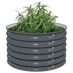 vidaXL Strat înălțat de grădină, gri 80 x 80 x 44 cm, oțel galvanizat vidaXL Strat înălțat de grădină, gri 80 x 80 x 44 cm, oțel galvanizat