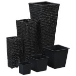 vidaXL Straturi înălțate, 3 buc., negru, zambilă de apă