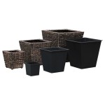 vidaXL Straturi înălțate, 3 buc., maro, zambilă de apă vidaXL Straturi înălțate, 3 buc., maro, zambilă de apă