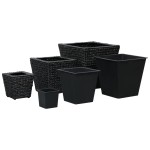 vidaXL Straturi înălțate, 3 buc., negru, zambilă de apă vidaXL Straturi înălțate, 3 buc., negru, zambilă de apă