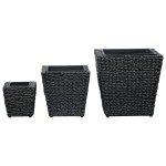 vidaXL Straturi înălțate, 3 buc., negru, zambilă de apă vidaXL Straturi înălțate, 3 buc., negru, zambilă de apă