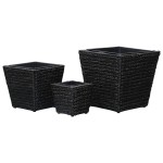 vidaXL Straturi înălțate, 3 buc., negru, zambilă de apă vidaXL Straturi înălțate, 3 buc., negru, zambilă de apă