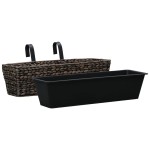 vidaXL Jardiniere, 2 buc., maro, zambilă de apă