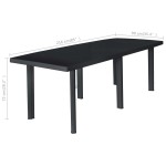 vidaXL Masă de grădină, antracit, 216 x 90 x 72 cm, plastic vidaXL Masă de grădină, antracit, 216 x 90 x 72 cm, plastic