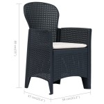 vidaXL Scaune de grădină cu perne 2 buc. antracit plastic aspect ratan vidaXL Scaune de grădină cu perne 2 buc. antracit plastic aspect ratan