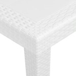 vidaXL Masă de grădină, albă, 79x79x72 cm, plastic, aspect ratan vidaXL Masă de grădină, albă, 79x79x72 cm, plastic, aspect ratan