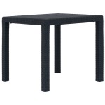 vidaXL Masă de grădină, antracit, 79x79x72 cm, plastic, aspect ratan vidaXL Masă de grădină, antracit, 79x79x72 cm, plastic, aspect ratan