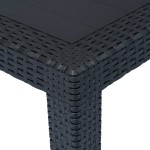 vidaXL Masă de grădină, antracit, 79x79x72 cm, plastic, aspect ratan vidaXL Masă de grădină, antracit, 79x79x72 cm, plastic, aspect ratan