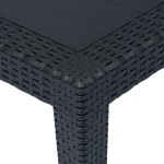 vidaXL Masă de grădină, antracit, 150x90x72 cm, plastic, aspect ratan