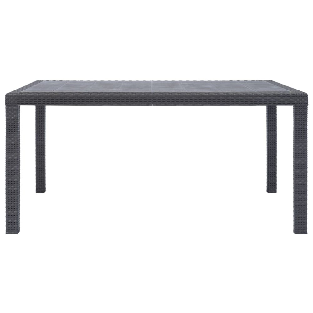vidaXL Masă de grădină, maro, 150x90x72 cm, plastic, aspect ratan