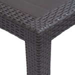 vidaXL Masă de grădină, maro, 150x90x72 cm, plastic, aspect ratan