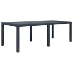 vidaXL Masă de grădină, antracit, 220x90x72 cm , plastic, aspect ratan vidaXL Masă de grădină, antracit, 220x90x72 cm , plastic, aspect ratan