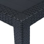 vidaXL Masă de grădină, antracit, 220x90x72 cm , plastic, aspect ratan vidaXL Masă de grădină, antracit, 220x90x72 cm , plastic, aspect ratan