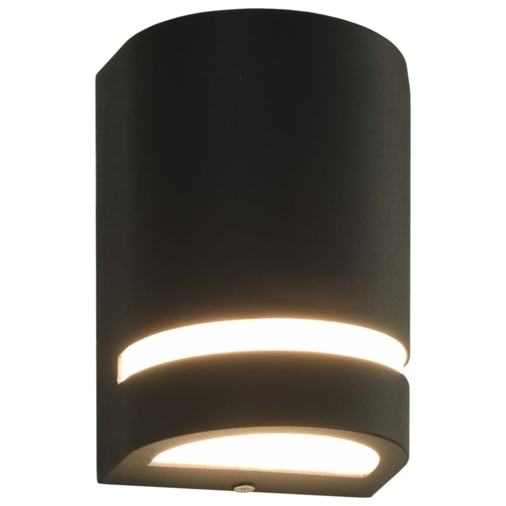 vidaXL Lămpi de perete pentru exterior 2 buc. negru 35 W semirotund