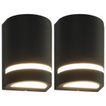 vidaXL Lămpi de perete pentru exterior 2 buc. negru 35 W semirotund vidaXL Lămpi de perete pentru exterior 2 buc. negru 35 W semirotund