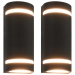 vidaXL Lămpi de perete pentru exterior 2 buc. negru 35 W semirotund vidaXL Lămpi de perete pentru exterior 2 buc. negru 35 W semirotund