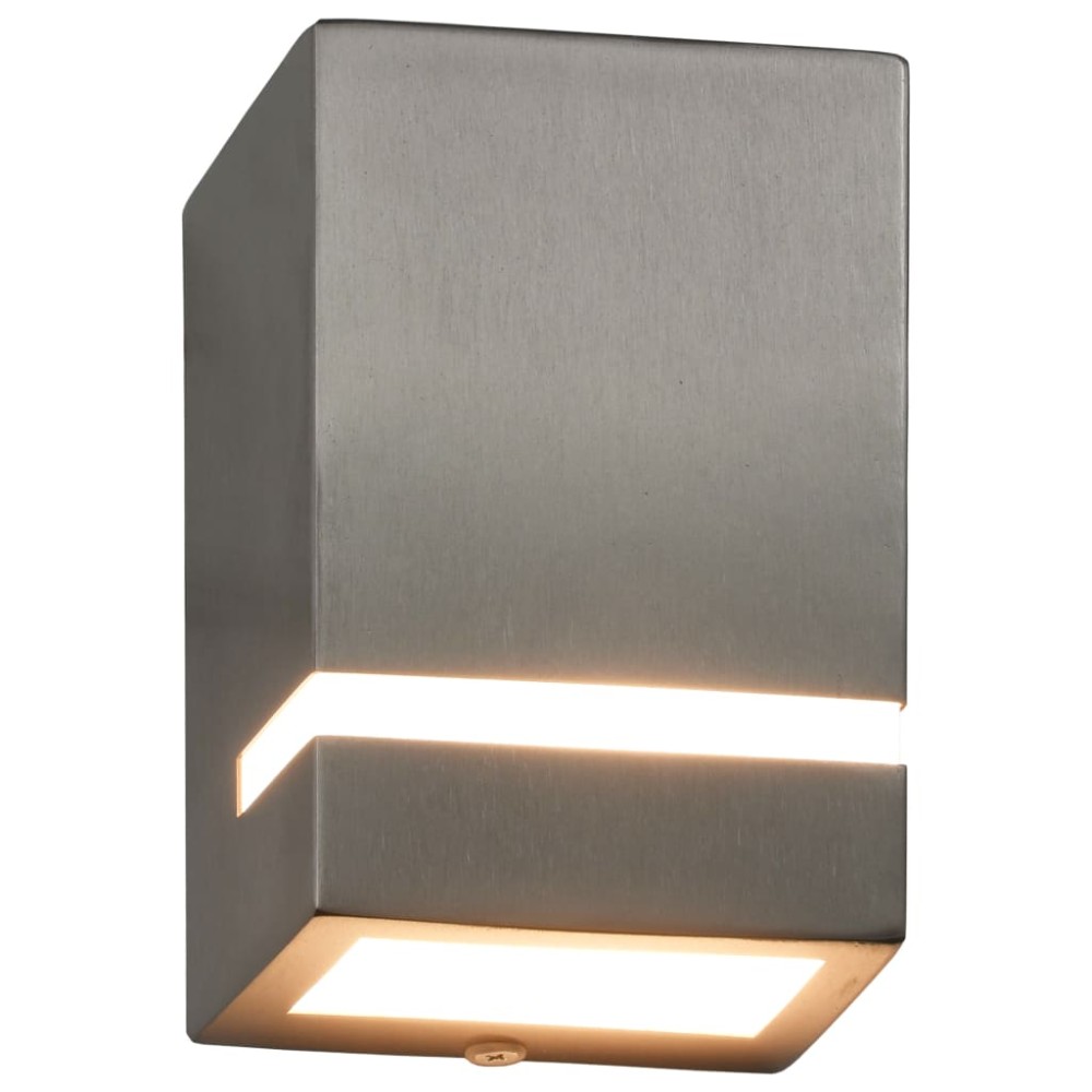 vidaXL Lămpi de perete de exterior 2 buc. argintiu 35 W dreptunghiular