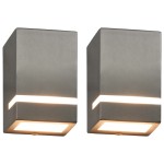 vidaXL Lămpi de perete de exterior 2 buc. argintiu 35 W dreptunghiular vidaXL Lămpi de perete de exterior 2 buc. argintiu 35 W dreptunghiular