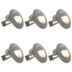 vidaXL Lămpi de perete LED de exterior, 6 buc., argintiu, 5 W, rotund vidaXL Lămpi de perete LED de exterior, 6 buc., argintiu, 5 W, rotund