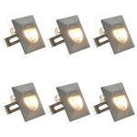 vidaXL Lămpi de perete LED de exterior, 6 buc., argintiu, 5 W, pătrat