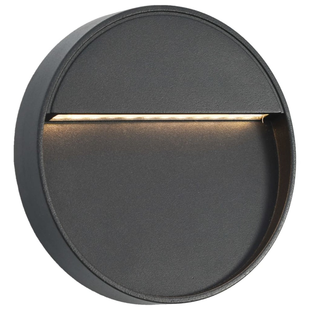 vidaXL Lămpi de perete LED de exterior, 2 buc., negru, 3 W, rotund