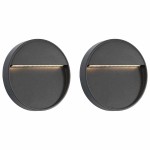 vidaXL Lămpi de perete LED de exterior, 2 buc., negru, 3 W, rotund vidaXL Lămpi de perete LED de exterior, 2 buc., negru, 3 W, rotund